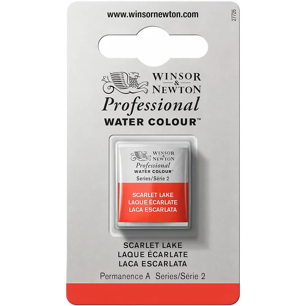 Winsor & Newton Professional Water Colour Aquarellfarbe Scharlachlack - 1/2 Napf | Farbe & Kreide