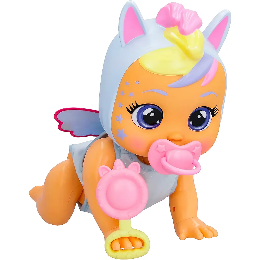 IMC Toys Cry Babies Crawling Jenna, interaktive Puppe Crawling Jenna Katze Wirklich und reproduziert realistische Babyger�usche, weint echte Tr�nen, wenn sie den Schnuller verliert, Spielzeug f�r M�dchen und