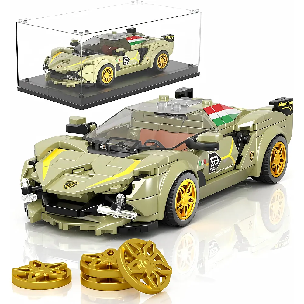 Mould King Speed Champion Supersportwagen SlAN mit Acryl Vitrine 27003