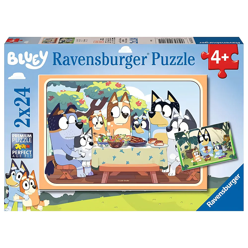 Ravensburger Puzzle Bluey Auf geht's 2x24