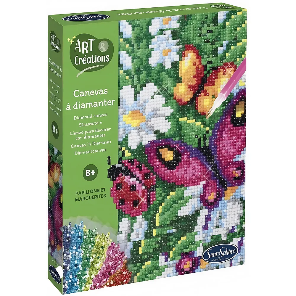 Sentosphere Art & Cr�ations Bastelset Strassstein-Bild Blumen & Schmetterlinge
