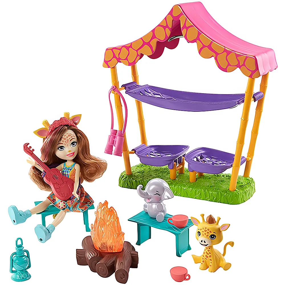Enchantimals Savannen-Pyjamaparty Spielset mit Griselda Giraffe Puppe
