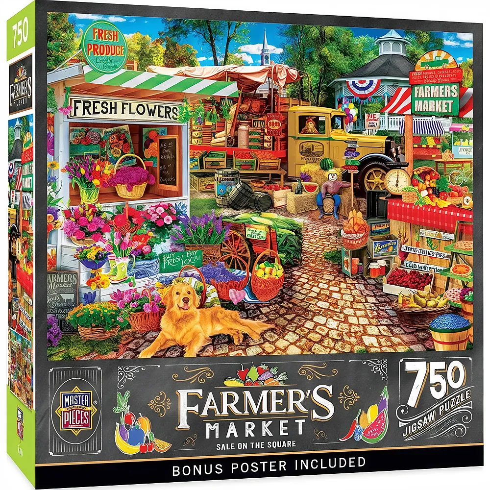 Master Pieces Puzzle Farmer's Market Auf dem Dorfplatz 750Teile