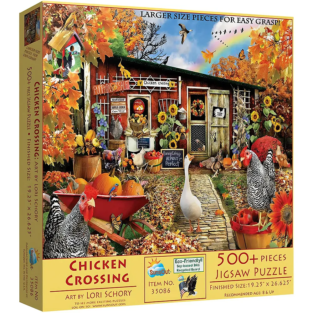 SunsOut Puzzle Lori Schory Chicken Crossing - 500 Teile