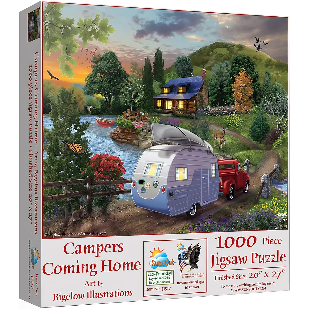 SunsOut Puzzle Bigelow Illustrations Campers Coming Home - 1000 Teile