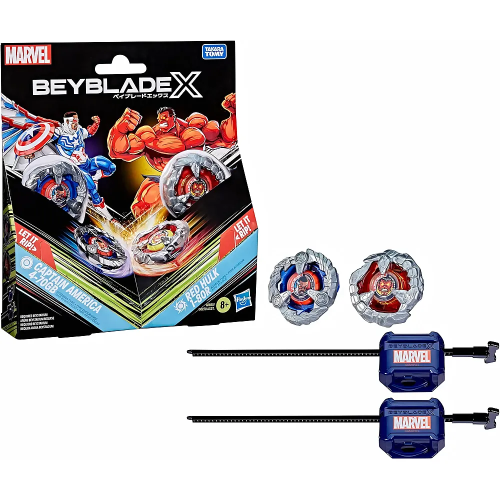 Beyblade X Captain America 4-70GB vs. Red Hulk 1-80R