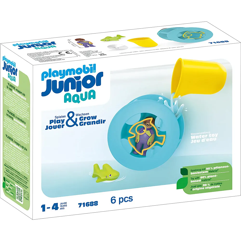 PLAYMOBIL Junior Aqua Wasserwirbelrad mit Babyhai 71688