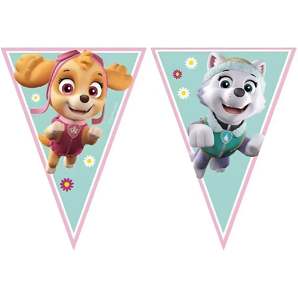 meinspielzeug - Procos Paw Patrol Flaggenbanner Skye & Everest mit 9 Flaggen | Partydeko