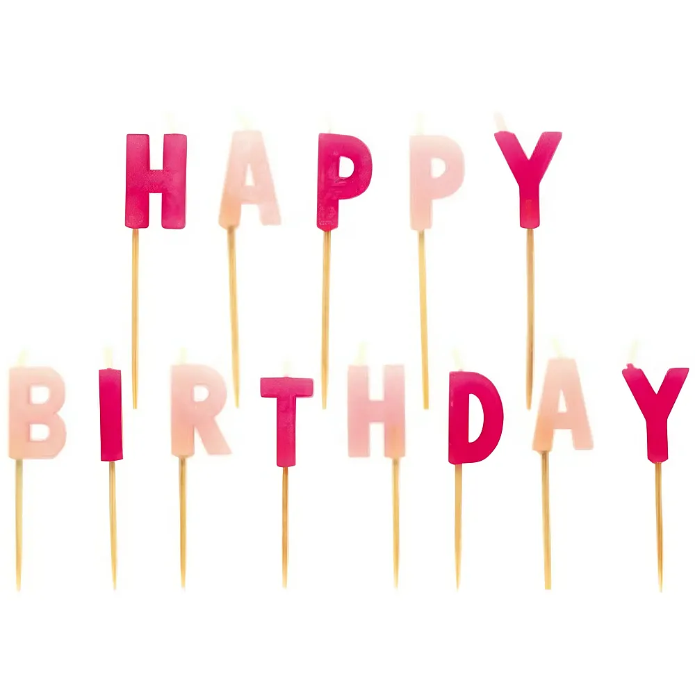 Riethmller Kerzenset Happy Birthday pink | Kindergeburtstag