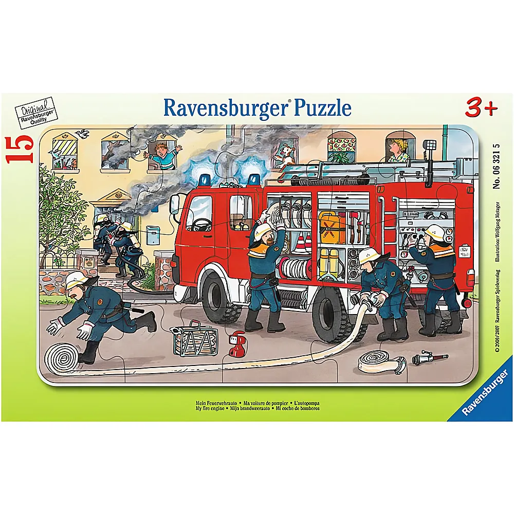 Ravensburger Rahmenpuzzle Mein Feuerwehrauto 15Teile