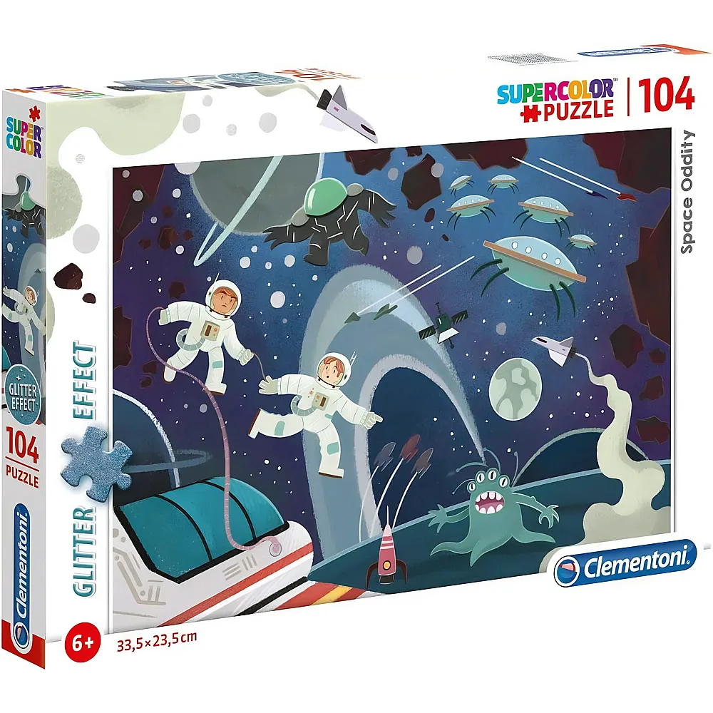 Clementoni Puzzle Supercolor Space Odyssey - Glitter Effect - 104 Teile