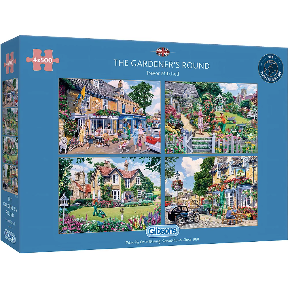 Gibsons Puzzle Trevor Mitchell 4in1 The Gardener's Round 500Teile
