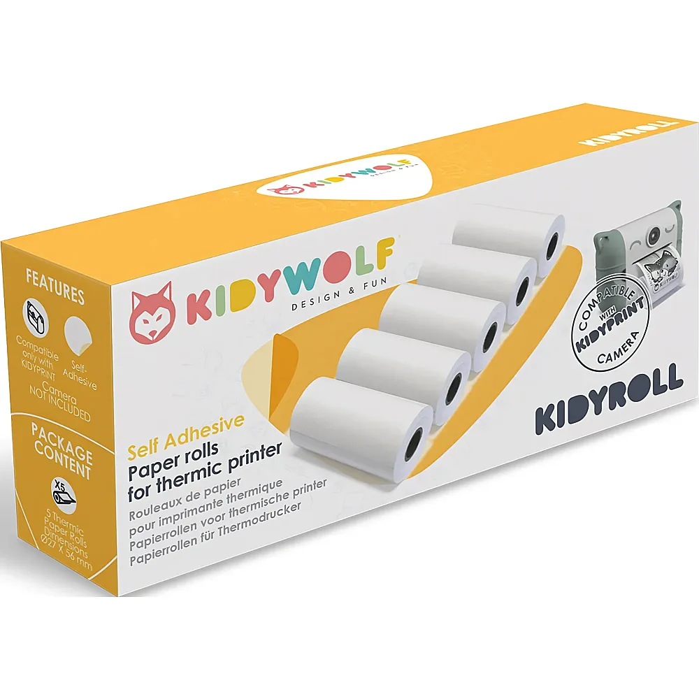 meinspielzeug - Kidywolf Ersatzrollen zu Sofortbildkamera 5Teile | Lerncomputer