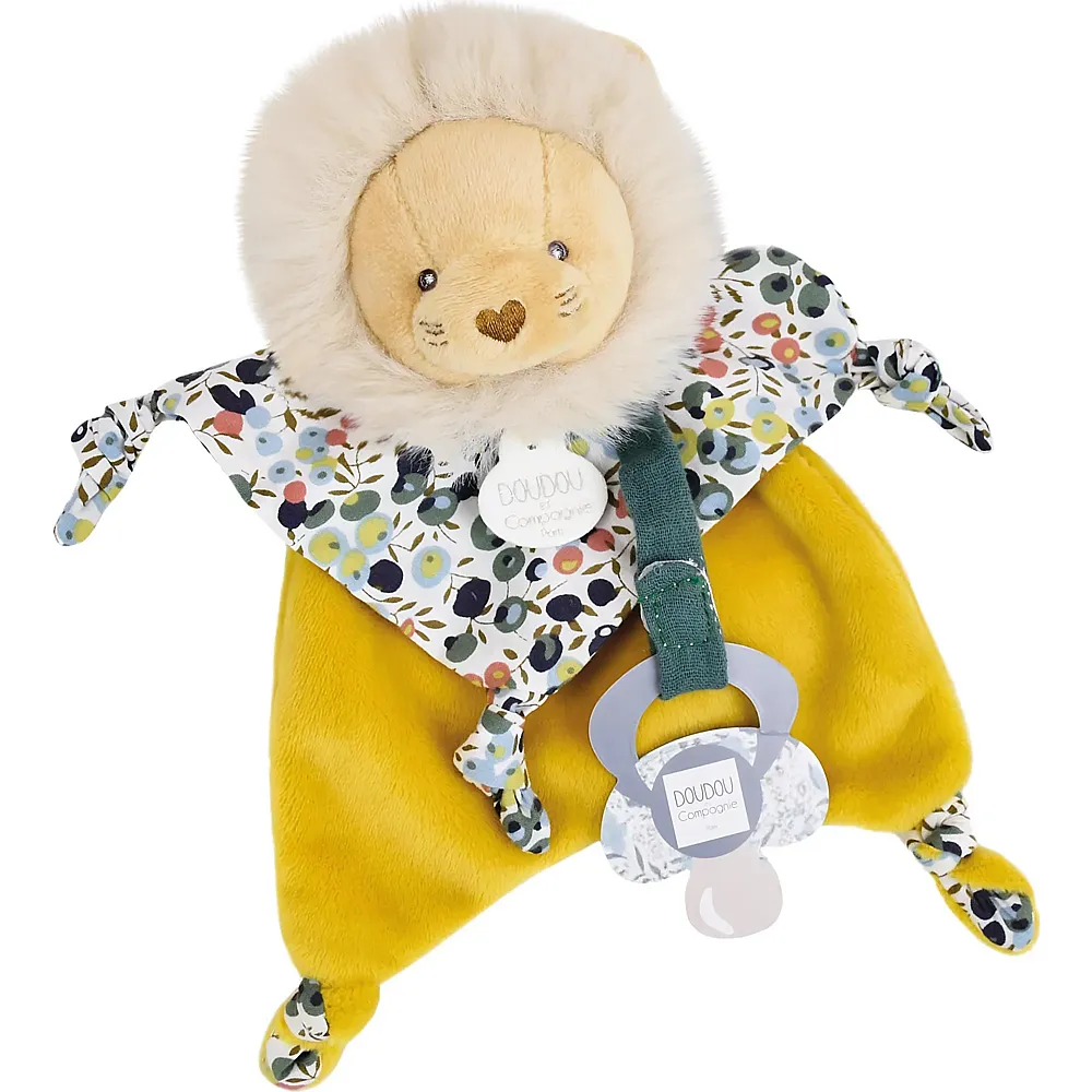 Doudou et Compagnie L�we Schmusetuch mit Schnullerhalter - 20 cm