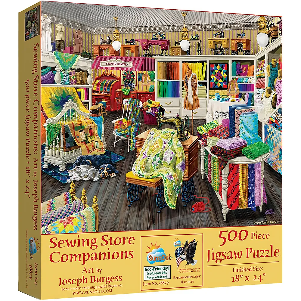 SunsOut Puzzle Joseph Burgess Sewing Store Companions - 500 Teile