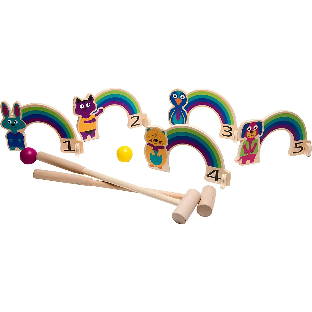 BS Toys Holz-Krocketspiel Regenbogen