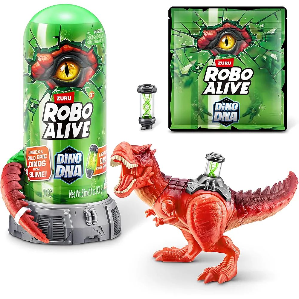 meinspielzeug - Zuru ROBO ALIVE Dino DNA von ZURU, Aufleuchtende DNA-Helix-Wirbels�ule T-Rex