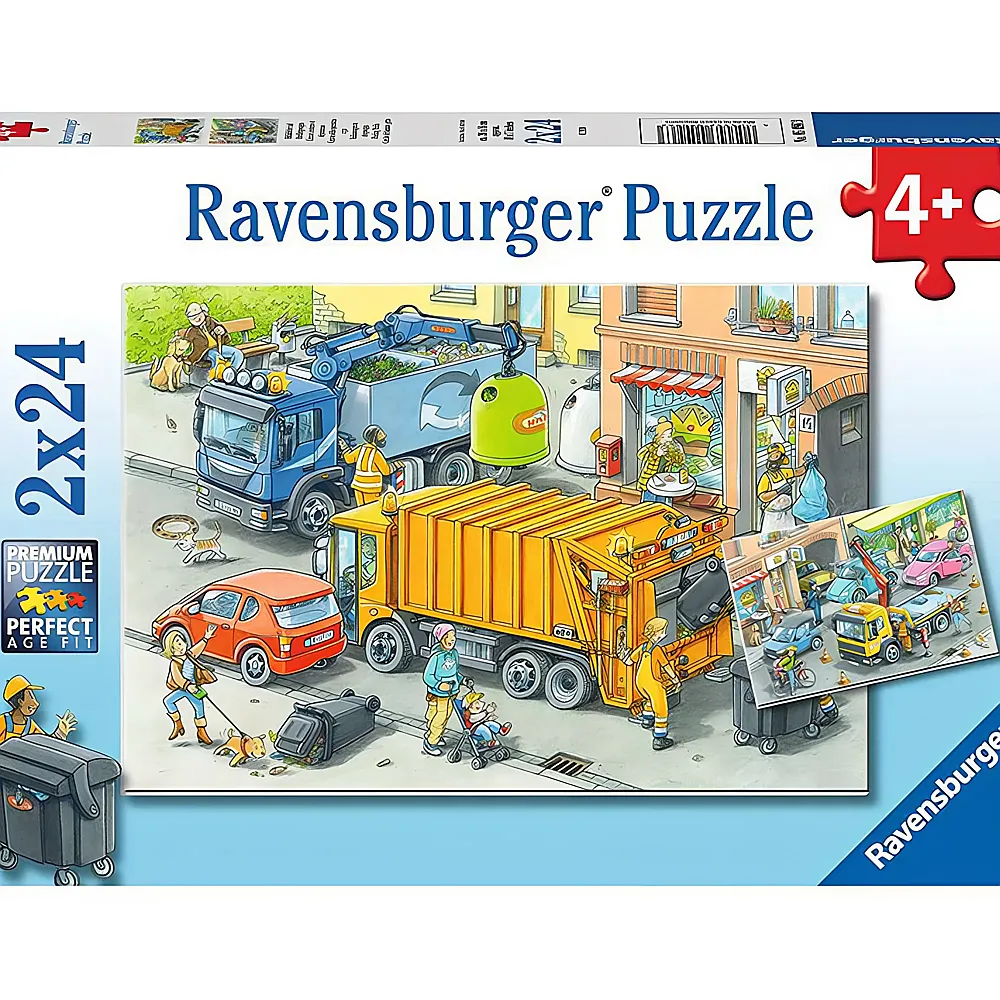 Ravensburger Puzzle Mllabfuhr und Abschleppwagen 2x24