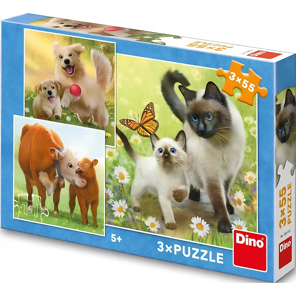Dino Puzzle 3in1 Tierfamilien 55Teile