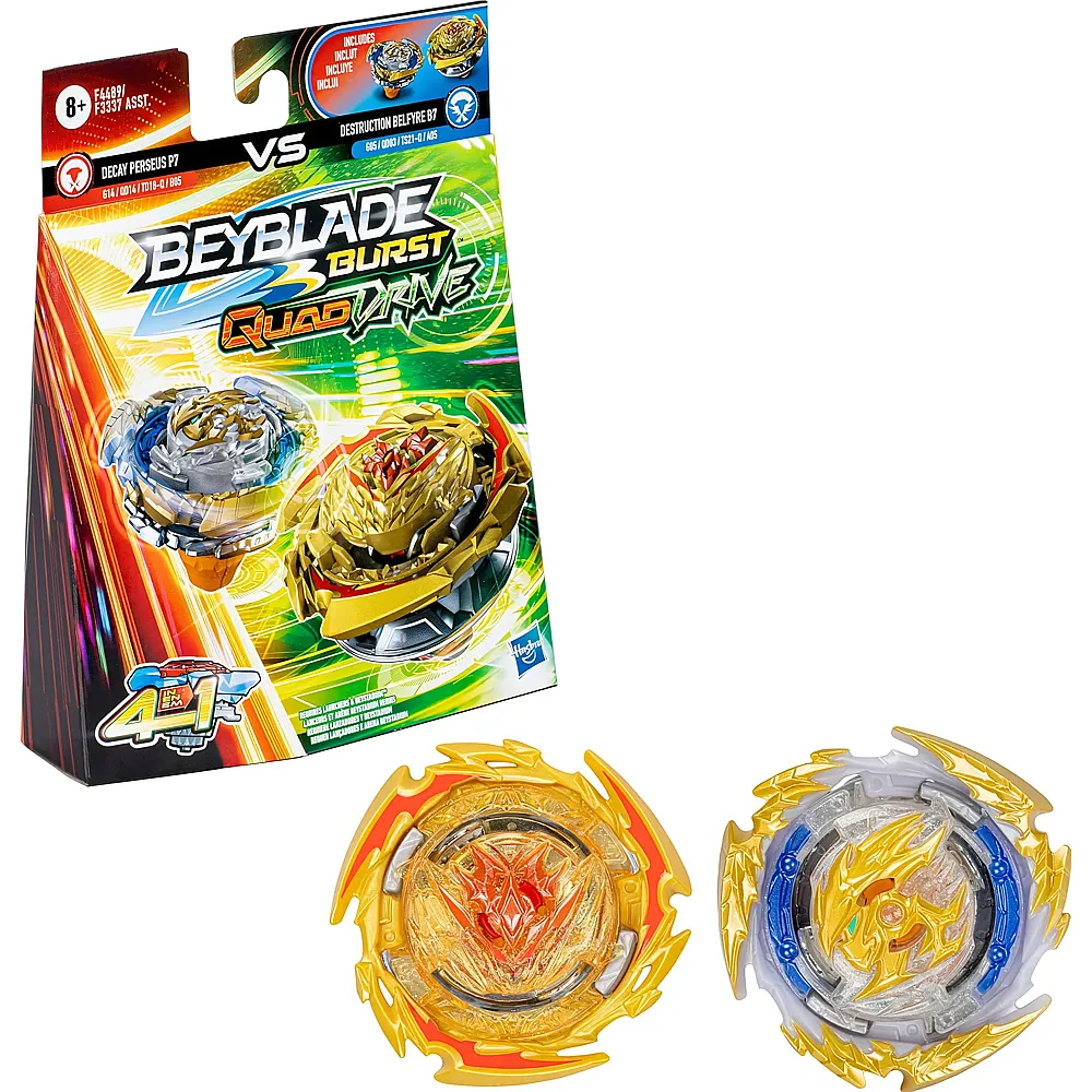 Beyblade QuadDrive Destruction Belfyre B7 & Decay Perseus P7