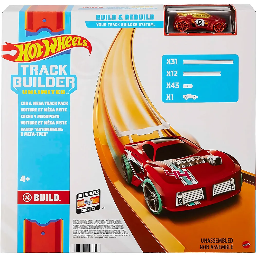 Hot Wheels Track Builder Unlimited Mega Track Pack inkl. 1 Fahrzeug 1:64