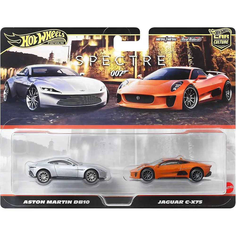 Hot Wheels Premium Car Culture 2er-Pack Fahrzeuge im Massstab 1:64, Einzigartige Zusammenstellungen, Real-Riders-Reifen, Metall-/Metall-Karosserie, Spielzeug f�r Sammler, JBL04