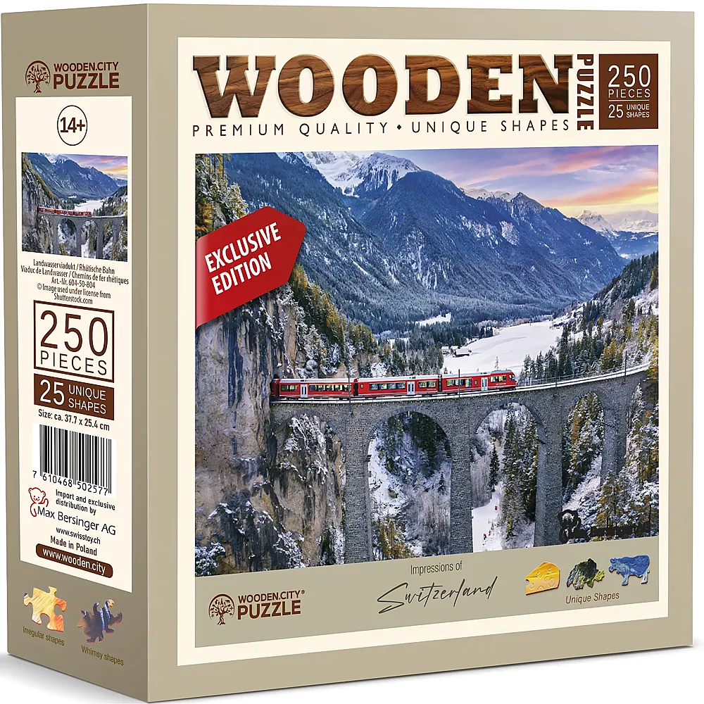 Wooden City Puzzle RhB Viadukt - 250 Teile