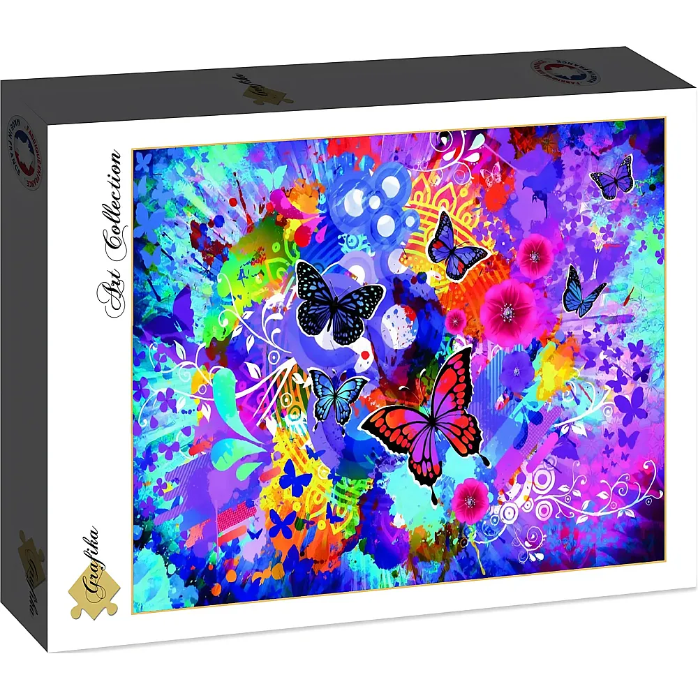 Grafika Puzzle Art Collection Bunte Blumen und Schmetterlinge - 1500 Teile