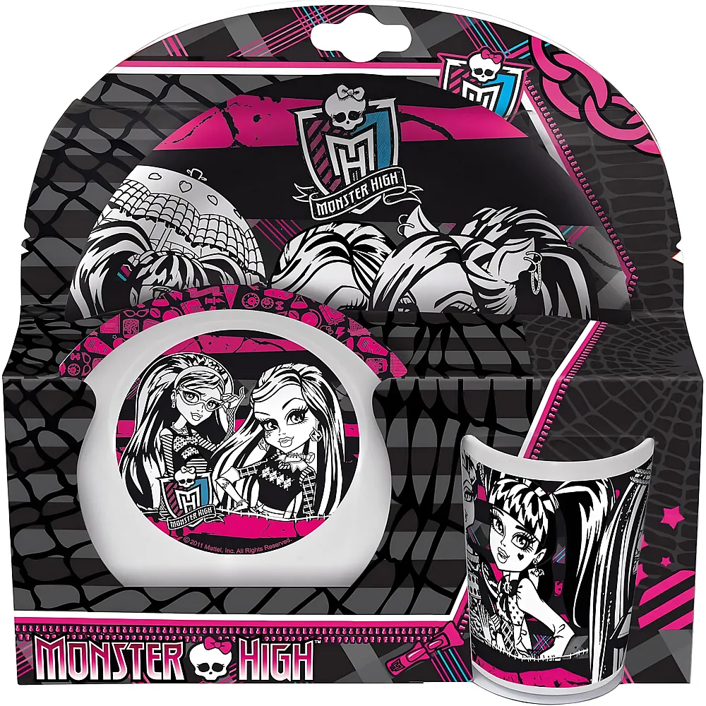 Joytoy Teller und Becher - 3 Teile Monster High - Essen & Trinken