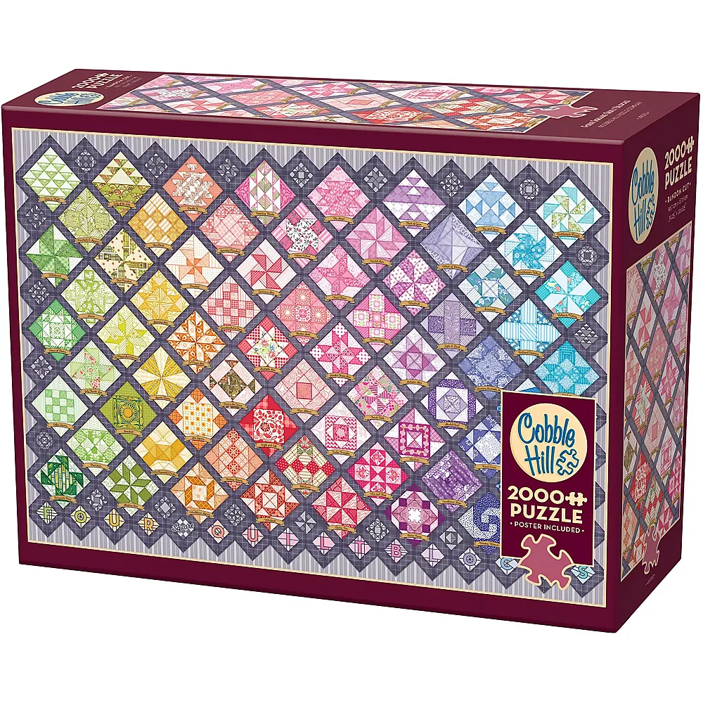 Cobble Hill Puzzle Quilt mit bunten Quadraten - 2000 Teile