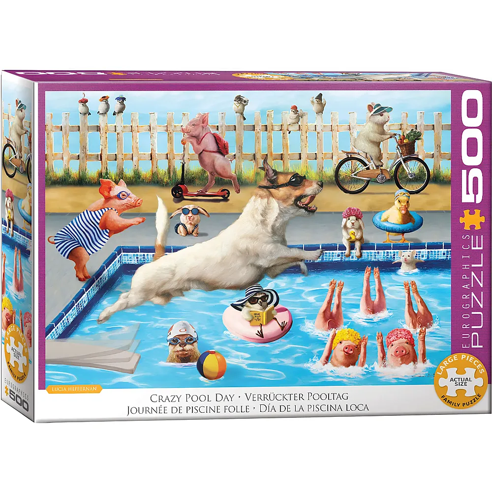 Eurographics Puzzle Lucia Heffer Verr�ckter Pooltag 500Teile