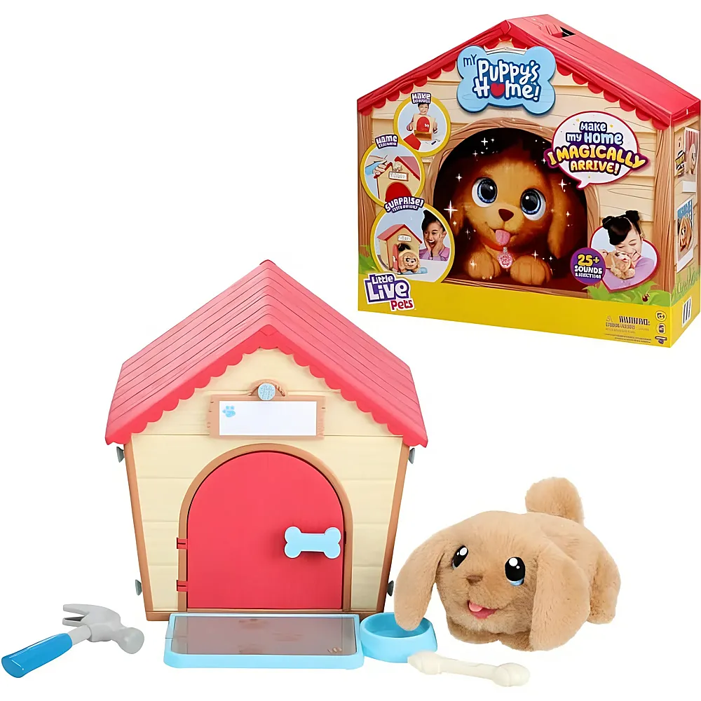Moose Toys Puppy Home Surprise Little Live Pets, Hund, Htte, Batt. 2xAA inkl., ab 5 Jahren