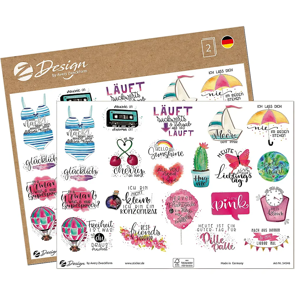 Z-Design Sticker A5 LETTERING Spr�che 2Bg - Suche