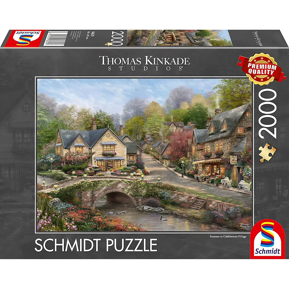Schmidt Puzzle Thomas Kinkade Sommer in Cobblestone Village 2000Teile