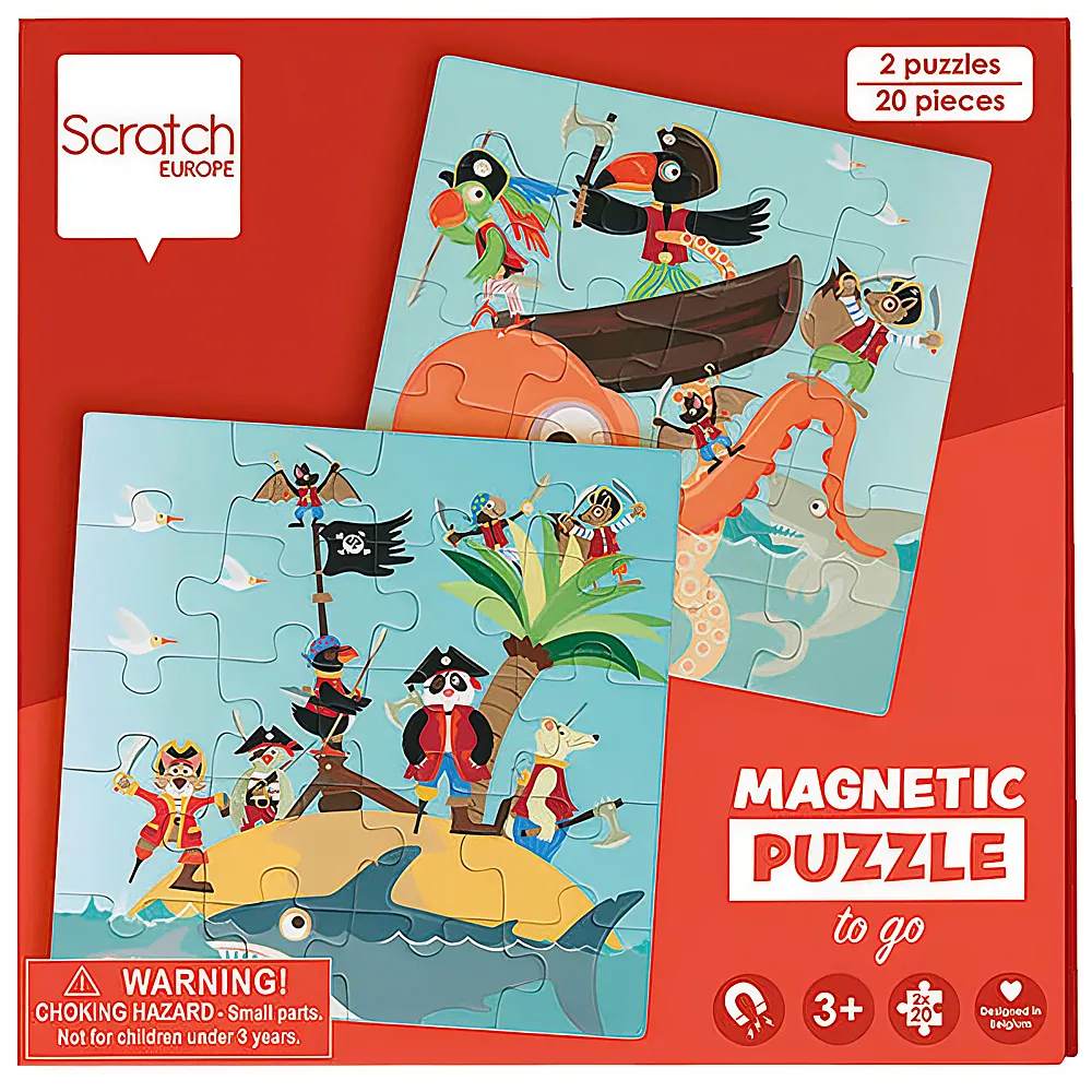 Scratch Reise-Magnetpuzzle Piraten 2x20