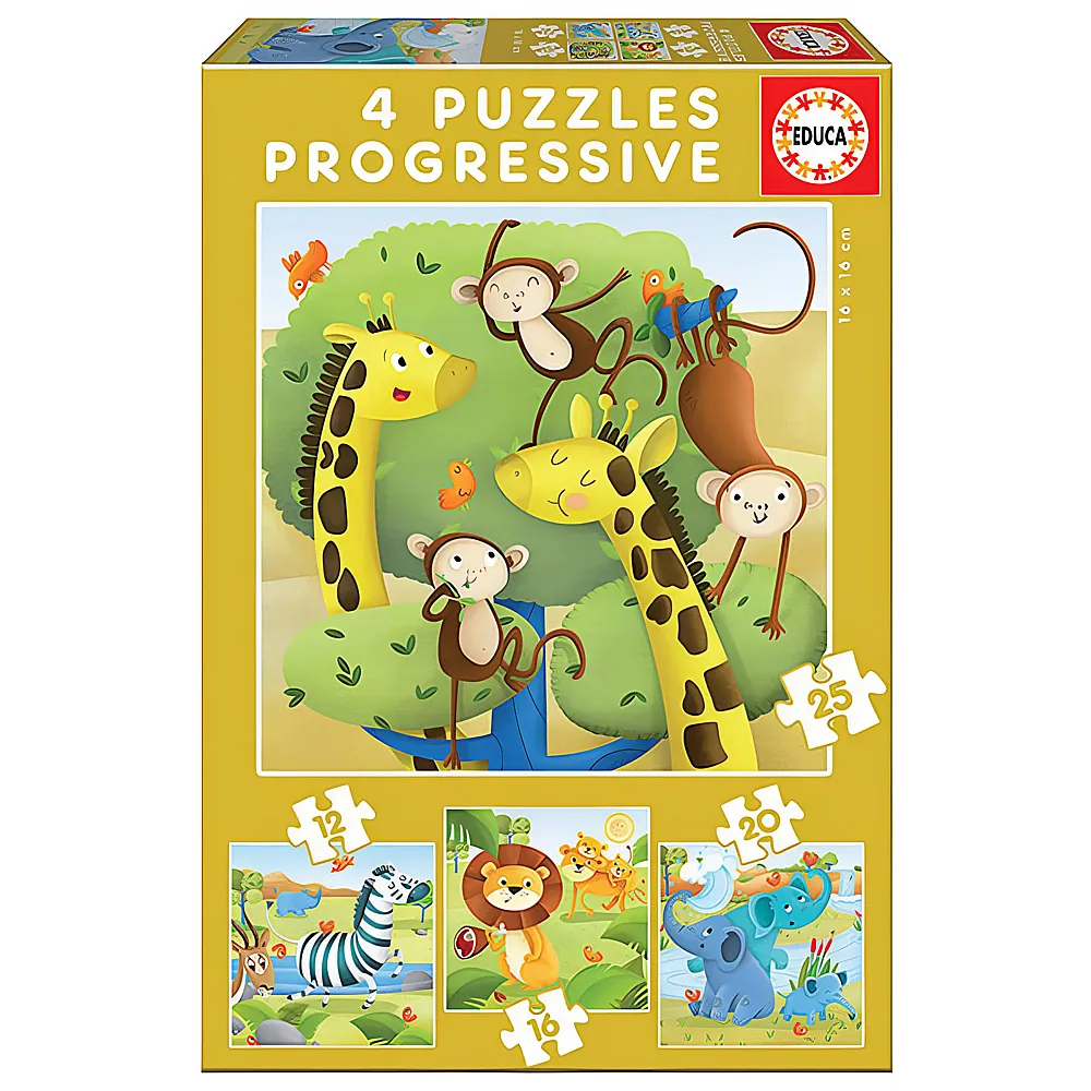 Educa Puzzle Wild animals 12-25Teile