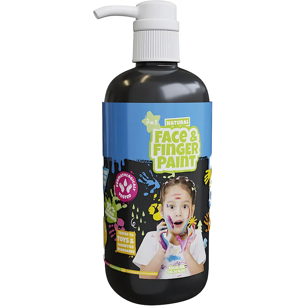 Boti Nat�rliche Gesichts- und Fingerfarbenflasche Schwarz - 1 L | Farbe & Kreide