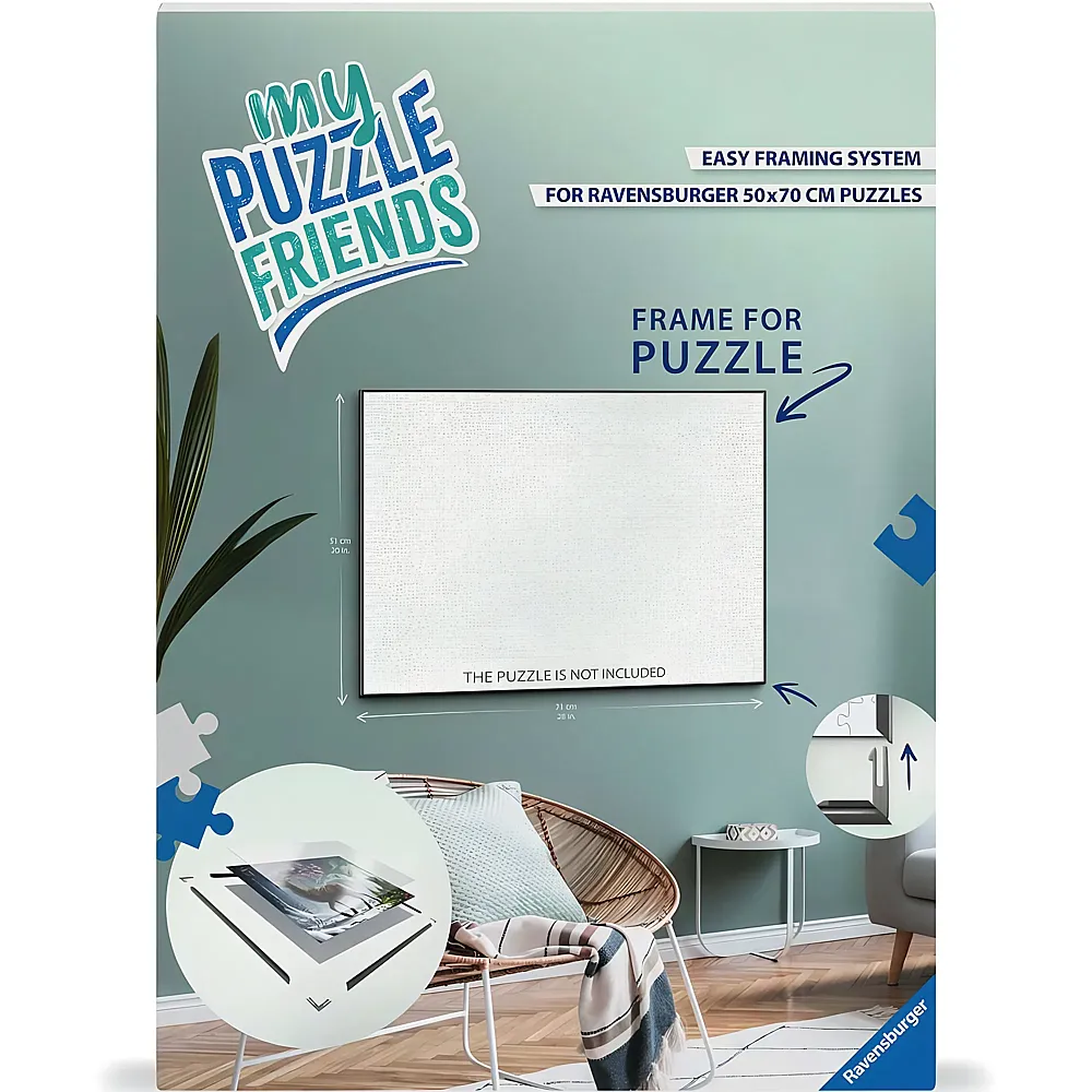Ravensburger Puzzle-Rahmen f�r 1000 Teile Schwarz - 70 x 50 cm