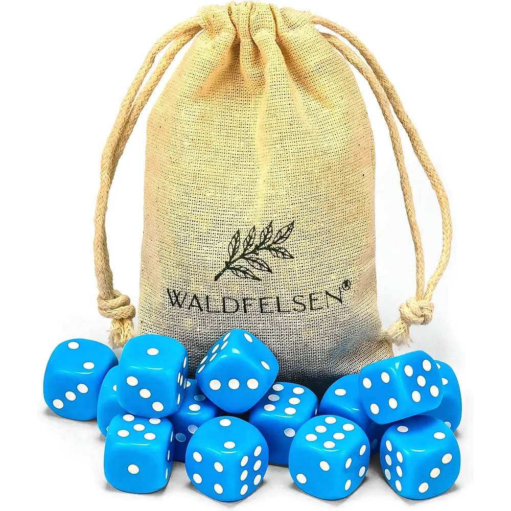 Waldfelsen Hochqualitative W�rfel Standardgr�sse 16mm Himmelblau - 12 Teile