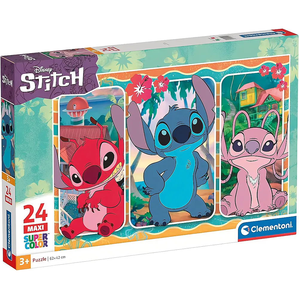 Clementoni Puzzle Supercolor Maxi Lilo & Stitch Disney Stitch - 24 Teile