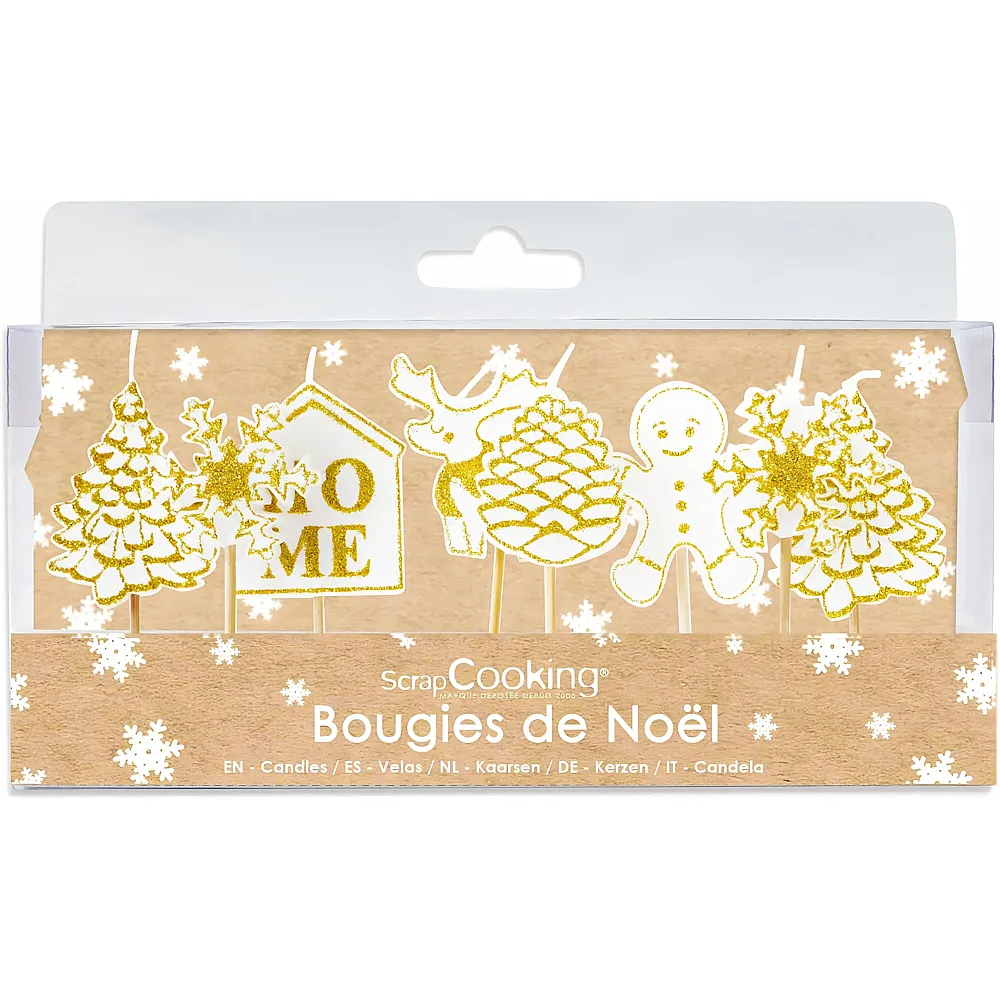 ScrapCooking Goldene Weihnachtskerzen - 8 Teile