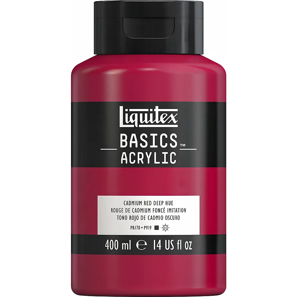 Liquitex Lqx Basics Acrylfarbe 400ml Flasche Kadmiumrot Dunkel Farbto - Suche