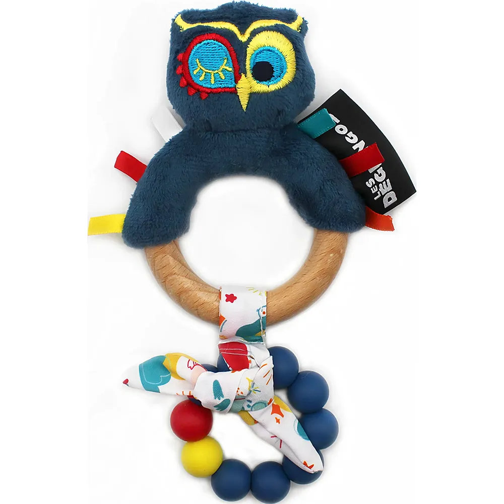 Les D�glingos Silicone & Wood Teething Ring Astros The Owl