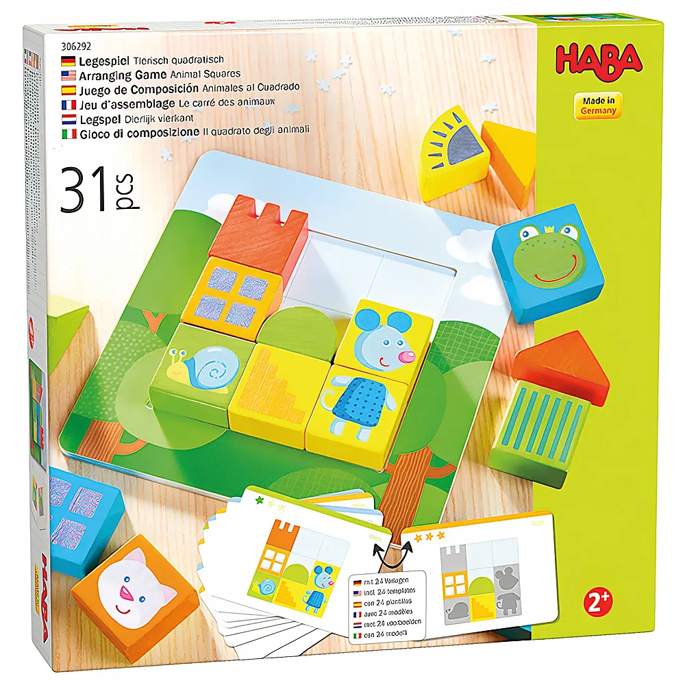 HABA Spiele Legespiel Tierisch quadratisch 31Teile