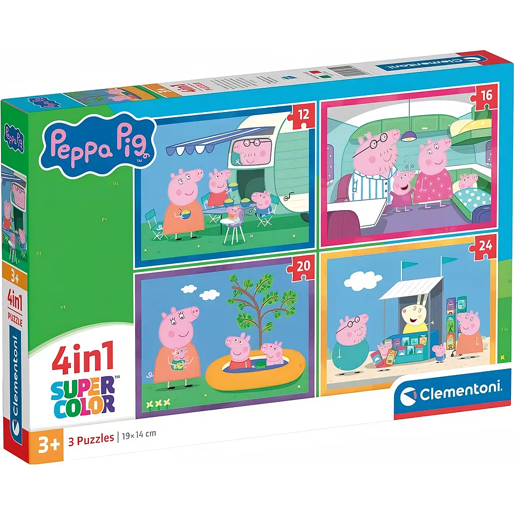 Clementoni Puzzle Supercolor 4in1 Peppa Pig - 24 Teile