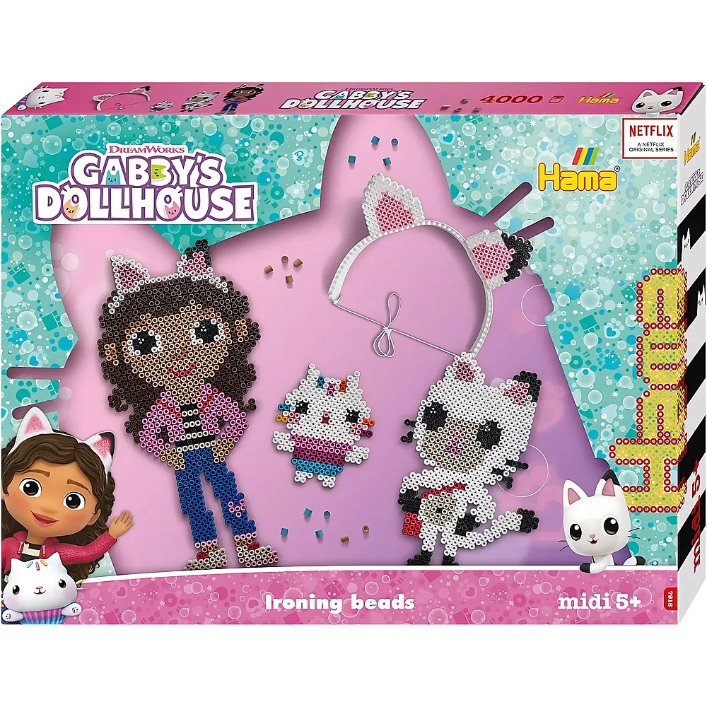 Hama Midi B�gelperlen Geschenkset Gabby's Dollhouse 4000Teile