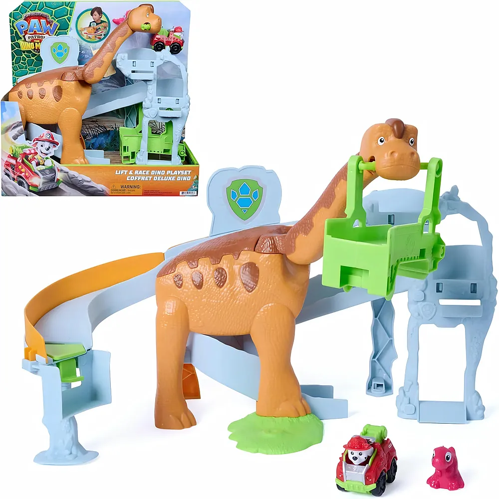Spin Master Paw Patrol Der Dino Film, Pup Squad Lift & Race Dino Spielset mit Marshall
