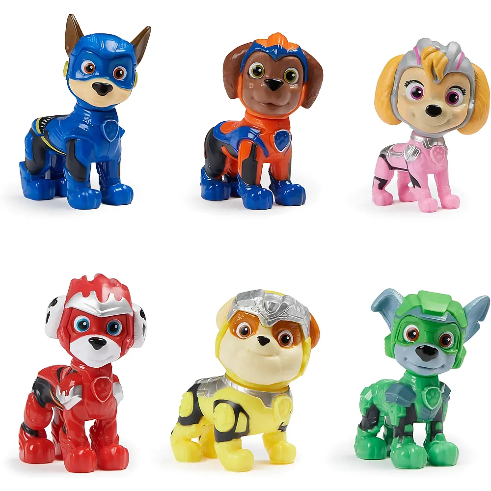 Spin Master Mighty Movie Paw Patrol Geschenkset mit 6 Superhelden-Spielfiguren