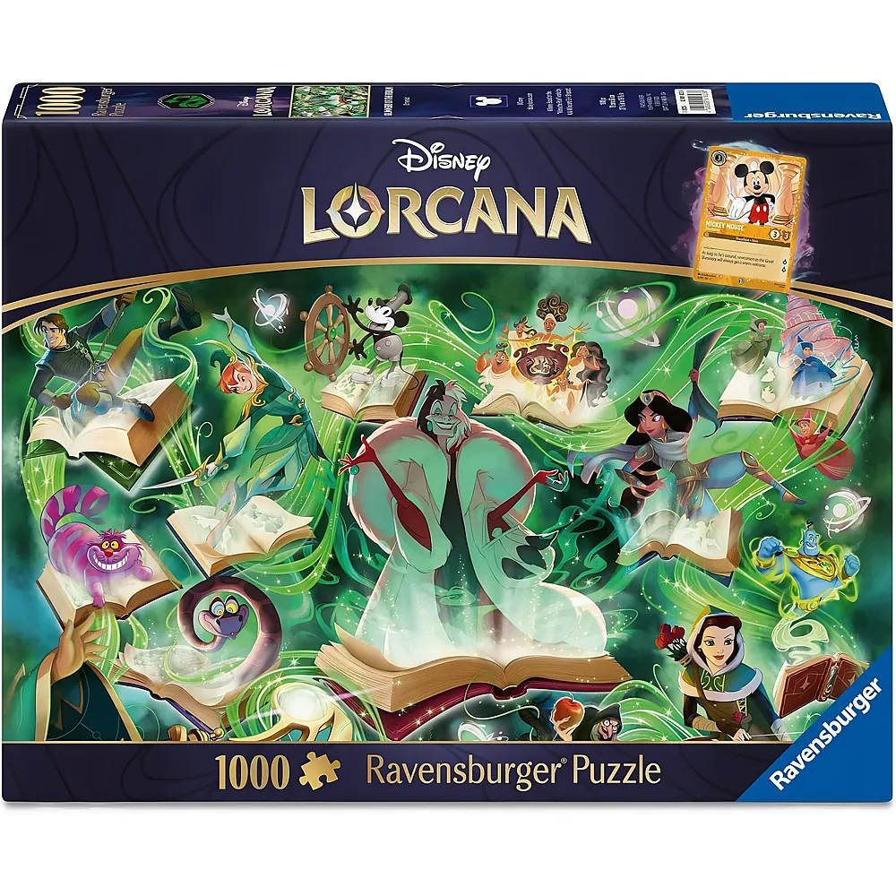 Ravensburger Puzzle Disney Lorcana - Glimmers of The Realm: Emerald - 1000 Teile