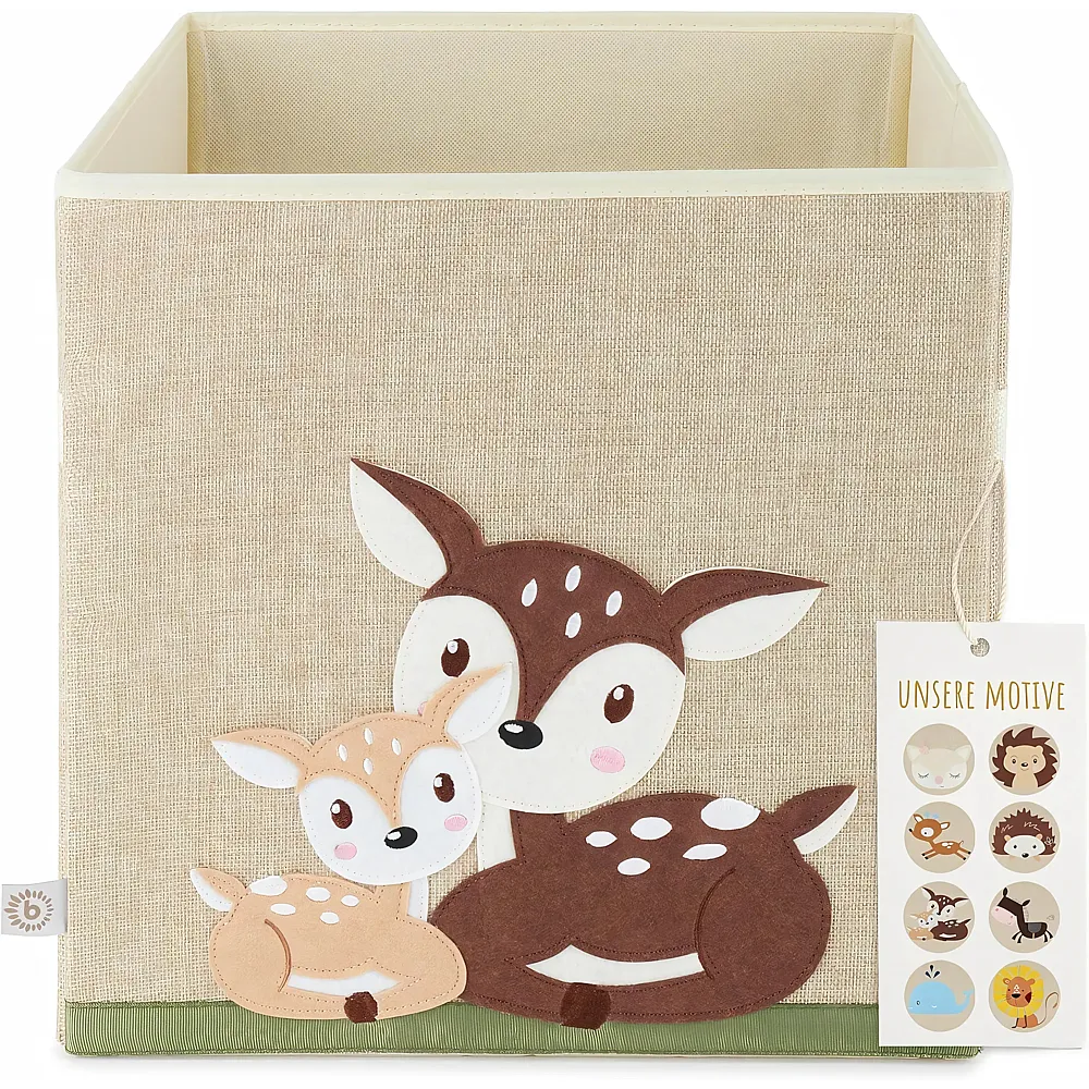 Bieco Aufbewahrungsbox Kinder Rehe  Kinderzimmer Aufbewahrung  Kallax Einsatz Kinder Spielzeug Aufbewahrungsbox faltbar